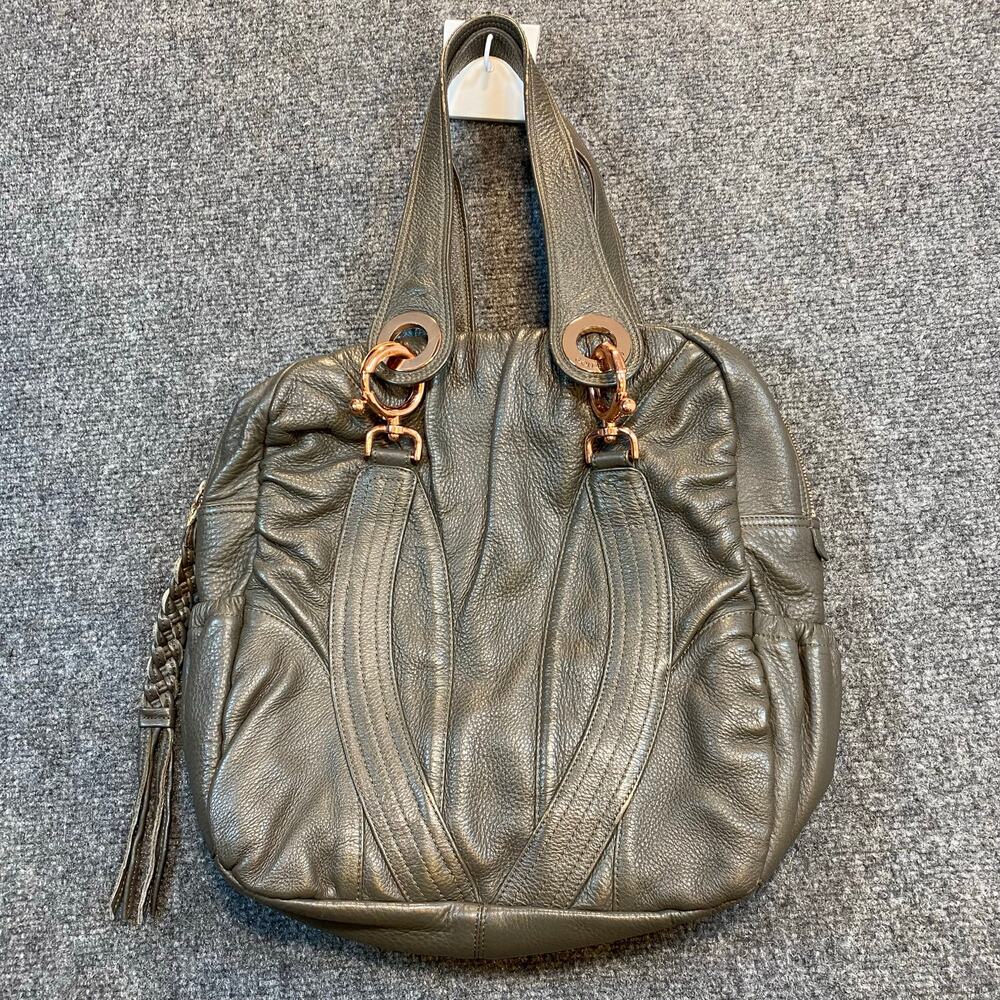 Goldenbleu Leather Boho Shoulder Bag Hobo Handbag Gothic Satchel Purse Gray